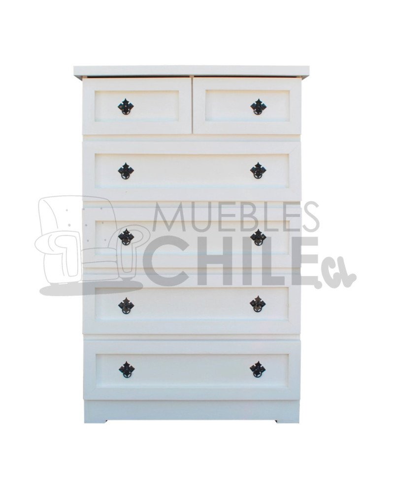 Cajonera Vintage Blanca en Pino y Terciado 80X120cm– Muebles Chile