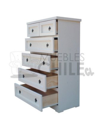 Cajonera Vintage Blanca en Pino y Terciado 80X120cm– Muebles Chile