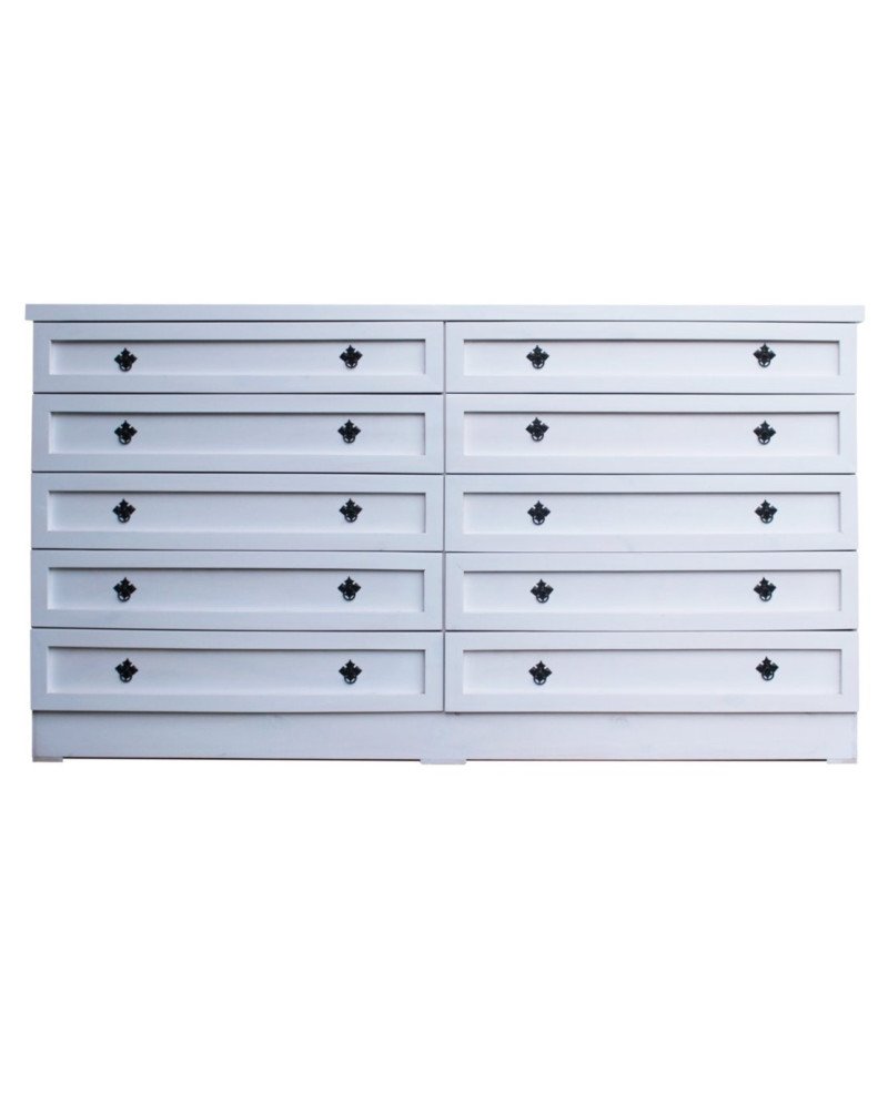 COMODA VINTAGE 200X90X50CM PINTADA BLANCA