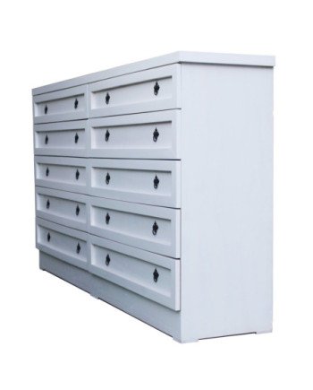 COMODA VINTAGE 200X90X50CM PINTADA BLANCA