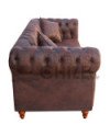 Sofá Chesterfield 3 Cuerpos Cuero Bonded Envejecido – Sofá Clásico Premium y Resistente