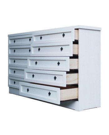 COMODA VINTAGE 200X90X50CM PINTADA BLANCA