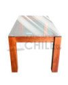 Comedor 6 Sillas Vidrio Templado | Pino Insigne y Tapiz Lino