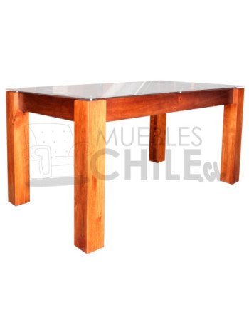 Comedor 6 Sillas Vidrio Templado | Pino Insigne y Tapiz Lino
