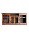Rack rústico 150 cm 4 puertas + barra metálica | Muebles Chile