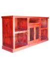 Rack rústico 150 cm 2 puertas con barra metálica – Muebles