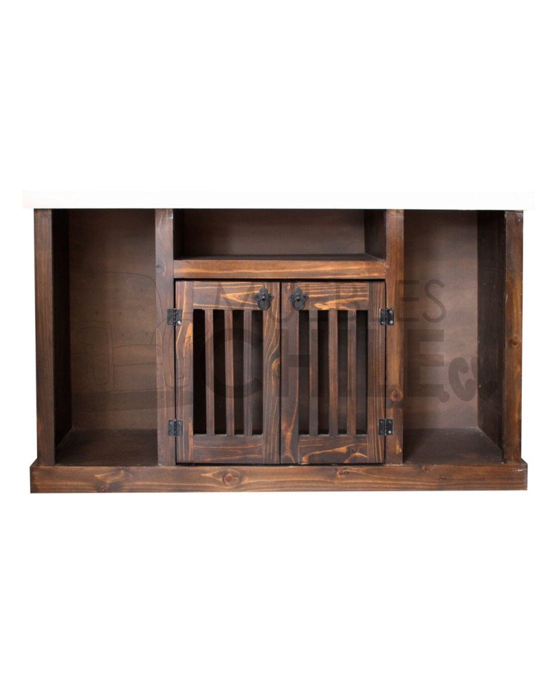 RACK RUSTICO 120CM 2 PUERTAS ITALIA CUBIERTA BLANCA
