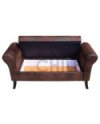 BANQUETA BAUL BRAZO REDONDO CUERO BONDED