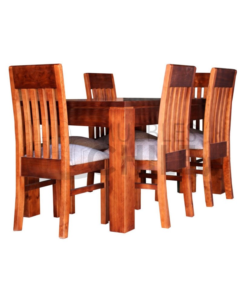Comedor 6 Sillas 160x90 cm con 3 Vidrios – Muebles Chile