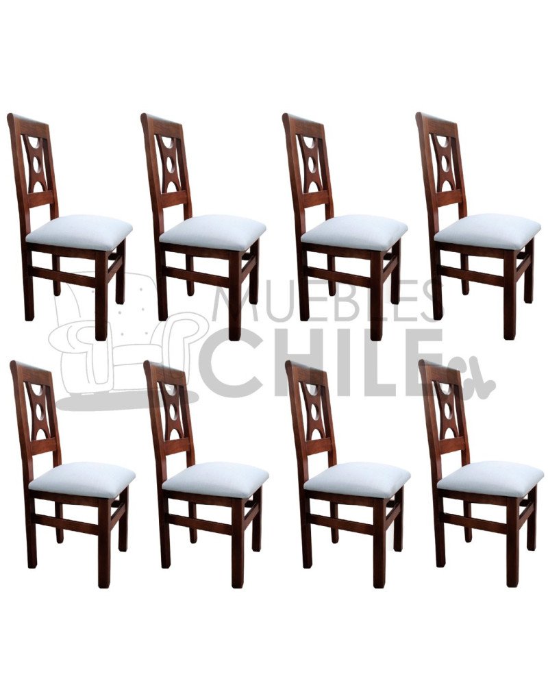 Silla Holanda Tapiz Lino X8 | MueblesChile.cl