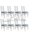 Silla Pucon Blanca X10 Tapiz Lino | MueblesChile.cl