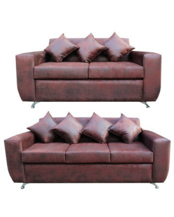 Sofá Espacio 2-3 Cuerpos Cuero Bonded – Sofá Moderno y Resistente para Living