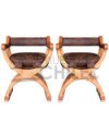 POLTRONA CURUL RUSTICO X2 CUERO