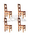 Silla Rústica Terraza x4 Pino Oregon | MueblesChile.cl