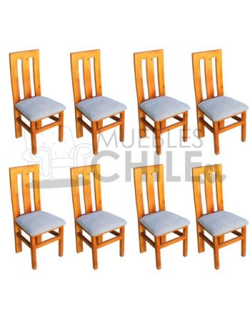 Silla Rústica Listón X8 Tapiz Lino | Estilo y Resistencia