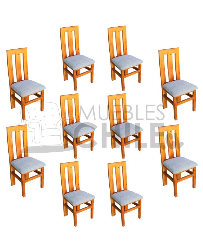 Silla Rústica Listón X10 Tapiz Lino | Estilo y Resistencia