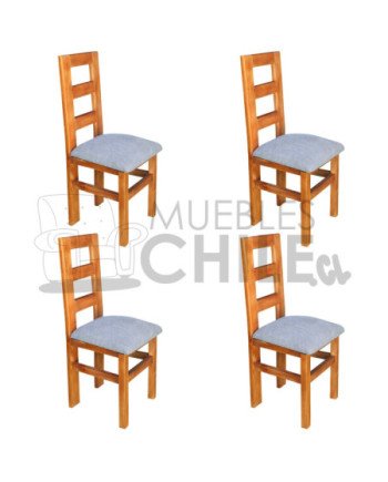 Silla Rústica Arboleda X4 Tapiz Lino | Muebles Chile