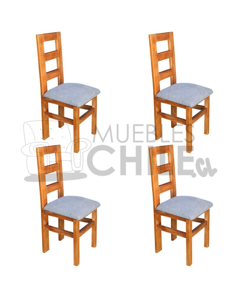 Silla Rústica Arboleda X4 Tapiz Lino | Muebles Chile
