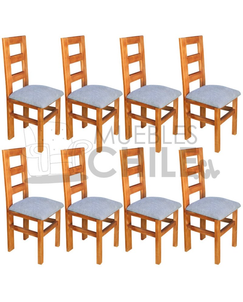 Silla Rústica Arboleda X8 Tapiz Lino | Muebles Chile