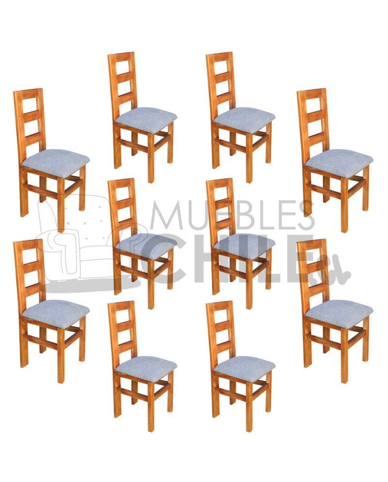 Silla Rústica Arboleda X10 Tapiz Lino | Muebles Chile