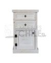 Velador Vintage Blanco 1 Puerta 2 Cajones – Muebles Chile