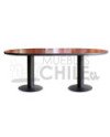 Mesa de reuniones ovalada melamina con base metálica