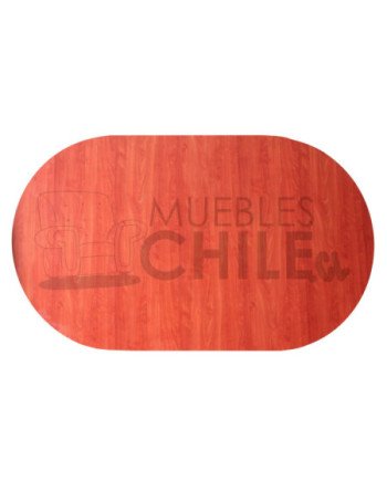 Mesa de reuniones ovalada melamina con base metálica