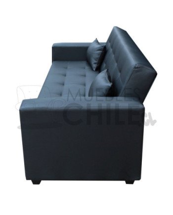 Sofá Cama Baúl Brazo Recto PU – Sofá Cama con Almacenamiento y Respaldo Reclinable