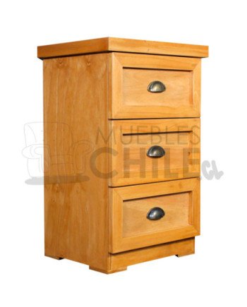 Par de veladores Rústicos 3 Cajones – Muebles Chile
