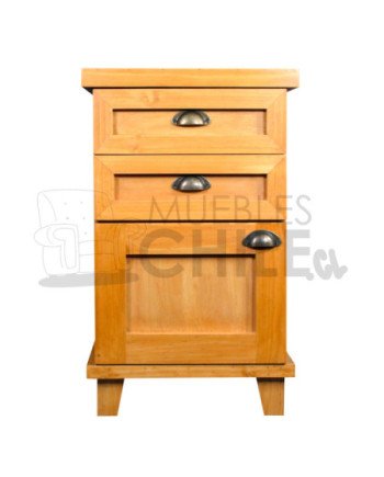 Velador Rústico 1 Puerta 2 Cajones Pata Alta – Muebles Chile