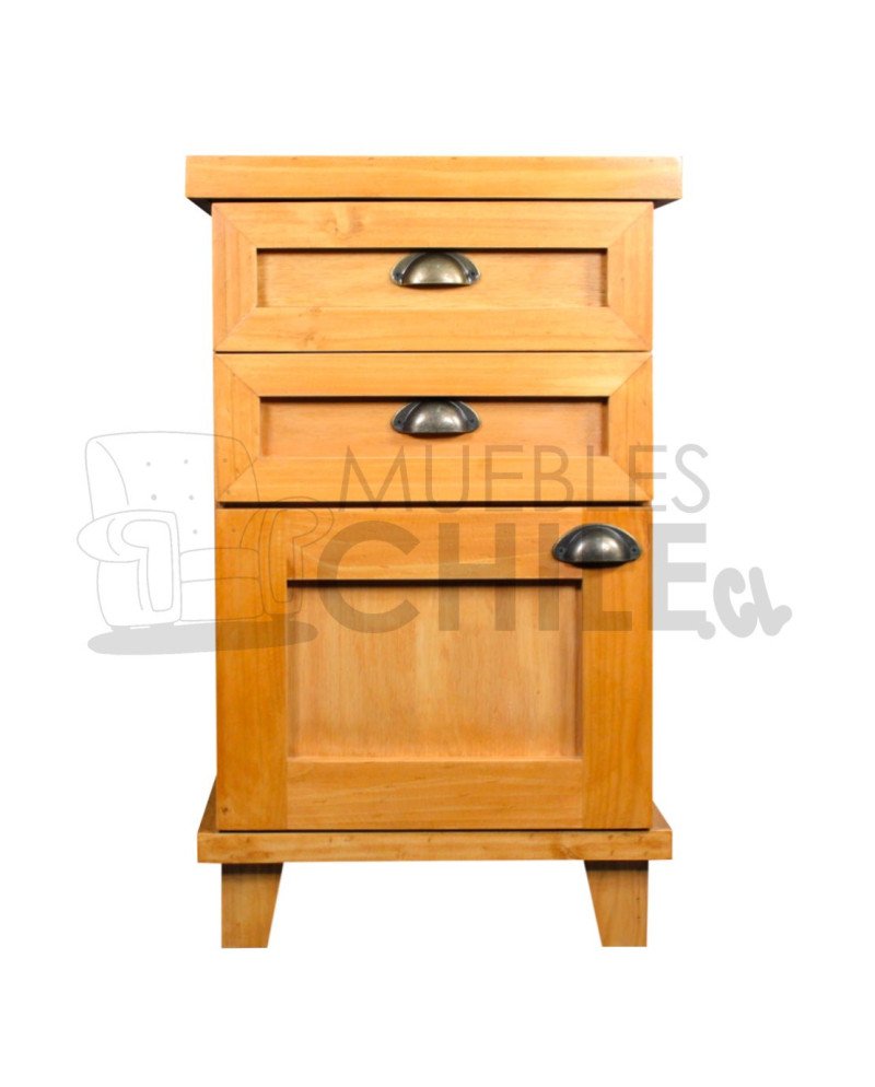 Velador Rústico 1 Puerta 2 Cajones Pata Alta – Muebles Chile