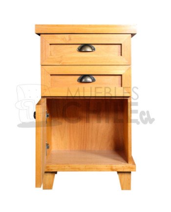 Velador Rústico 1 Puerta 2 Cajones Pata Alta – Muebles Chile