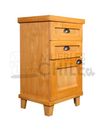 Velador Rústico 1 Puerta 2 Cajones Pata Alta – Muebles Chile