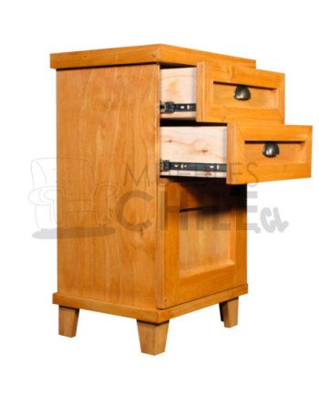 Velador Rústico 1 Puerta 2 Cajones Pata Alta – Muebles Chile