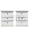 Velador Vintage 55cm Blanco 3 Cajones x2