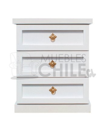 Velador Vintage 55cm Blanco 3 Cajones x2