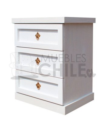Velador Vintage 55cm Blanco 3 Cajones x2