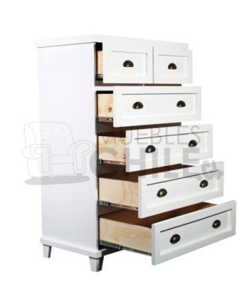 Cajonera Vintage Blanca en Pino y Terciado 80x120cm – Muebles Chile