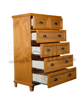 Cómoda Rústica con Riel Telescópico Metálico 80CM– Muebles Chile