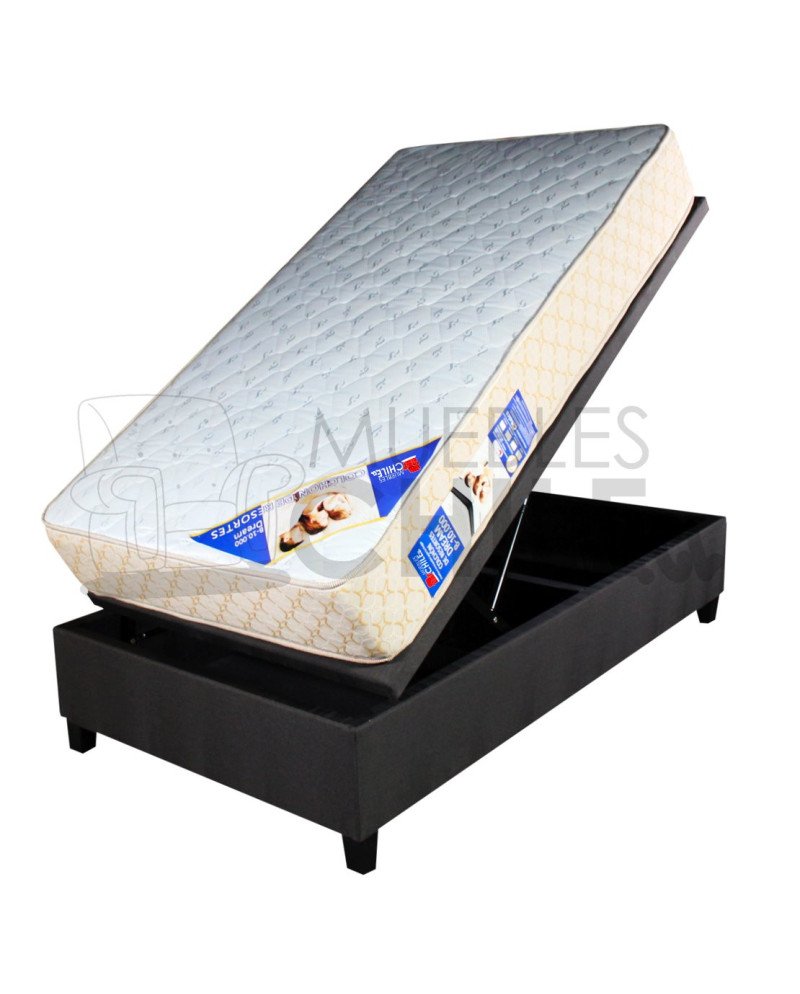 CAMA BAUL PLAZA 1/2 LINO COLCHON RESORTE