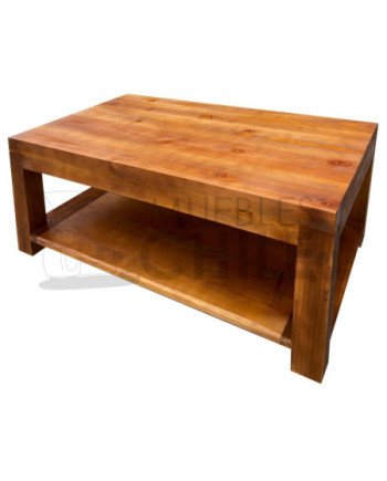Mesa de centro rustica lisa madera