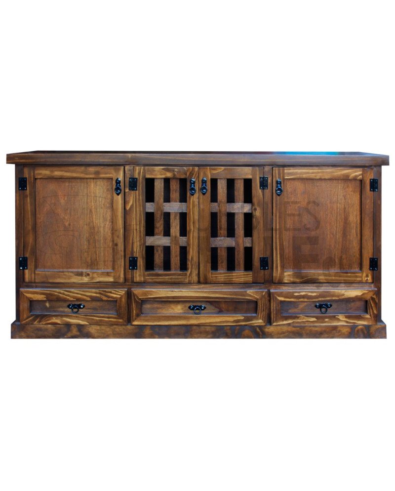 Rack rústico 150 cm Trilach – Pino tinturado | Muebles Chile
