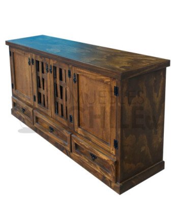 Rack rústico 150 cm Trilach – Pino tinturado | Muebles Chile