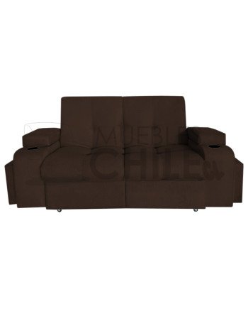 Sofá Cama Cine con 2 Pouf Felpa – Reclinable y Moderno