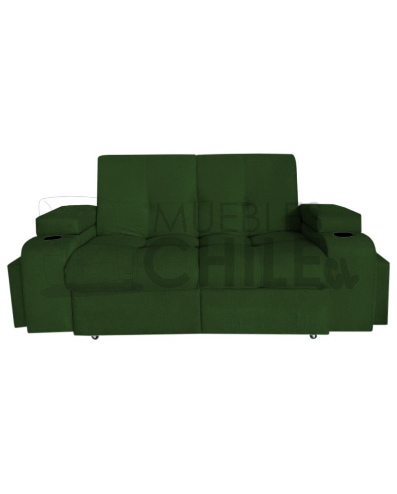 Sofá Cama Cine con 2 Pouf Felpa – Reclinable y Moderno