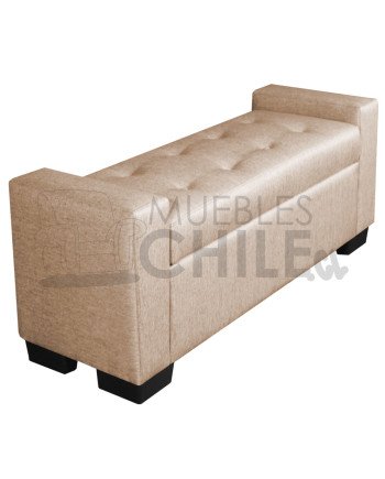 BANQUETA BAUL BRAZO RECTO TAPIZ LINO
