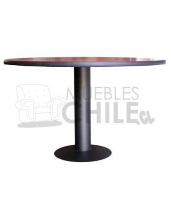 Mesa de reuniones redonda melamina con base metálica