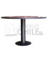 Mesa de reuniones redonda melamina con base metálica