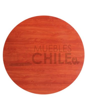 Mesa de reuniones redonda melamina con base metálica