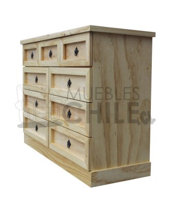 Cómoda Rústica con Riel Telescópico Metálico 120CM – Muebles Chile